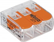  Wago 221-413 vezet�k�sszek�t�, 3 p�lus�, �tl�tsz�