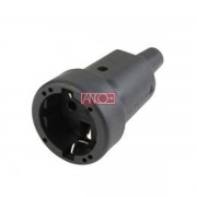  Rubberized flying socket with earthing. Fblack
