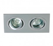  ALU-LED 51205AB/AL recessed luminaire, tiltable, diam. 176x94x30mm, aluminium, for 2x50W / GU5.3 light source (STOCK CLEARING SALE WHILE STOCK LASTS)