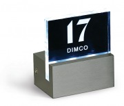  DECOR-LED 60002/AL/D wall lamp with edge lighted engravable plate, 80x55x90mm, with 3x0.2W cool white LEDs, IP20 (STOCK CLEARING SALE WHILE STOCK LASTS)