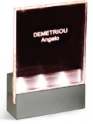  DECOR-LED 60003/AL/D wall lamp with edge lighted engravable plate, 132x45x195mm, with 3x0.2W cool white LEDs, IP20 (STOCK CLEARING SALE WHILE STOCK LASTS)