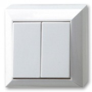  PLANOLUXE wall mounted two-circuit switch, white (STOCK CLEARING SALE WHILE STOCK LASTS)