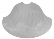  Half glass lampshade, curved, ribbed, Murano, white (STOCK CLEARING SALE WHILE STOCK LASTS)