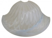  Half glass lampshade, curved, ribbed, Murano, green (STOCK CLEARING SALE WHILE STOCK LASTS)