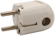  Re-wireable side-wired mains plug with earthing, white