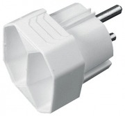 2-way mains socket plug without earthing, 2.5A, 250VAC, white