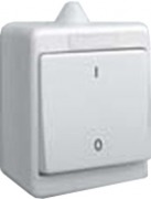  KBI2-105CKV wall mounted two-circuit switch, IP44, 10A, white