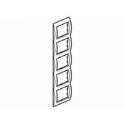  Galea Life five-gang frame, vertical, white