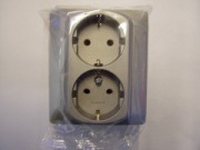  GALEA LIFE double socket, screwed, aluminium grey