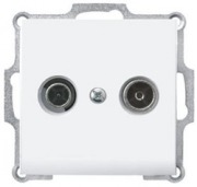  CARIVA recessed end type TV-radio socket without frame, 1 dB, white