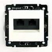  CARIVA recessed 2xRJ11 phone socket without frame, white