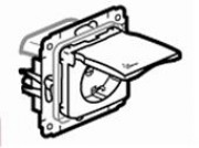  CARIVA recessed socket with earthing and flapper, IP44, white