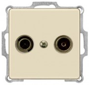  CARIVA recessed end type TV-radio socket without frame, 4 dB, beige