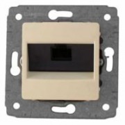  CARIVA recessed 2xRJ45 Cat6 UTP datacom socket without frame, beige
