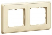  CARIVA recessed two-gang frame, horizontal, ivory
