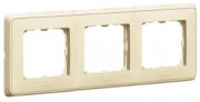  CARIVA recessed three-gang frame, horizontal, ivory