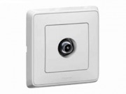  CARIVA recessed TV socket with pass through wires and frame, 14 dB, white (STOCK CLEARING SALE WHILE STOCK LASTS)