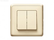  CARIVA recessed two-circuit switch with frame, ivory (STOCK CLEARING SALE WHILE STOCK LASTS)