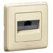  CARIVA recessed RJ11 phone socket with frame, beige (STOCK CLEARING SALE WHILE STOCK LASTS)