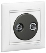  VALENA recessed end type TV-radio socket, with star type connection, 1.5dB, white