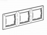  VALENA three-gang frame, horizontal, white