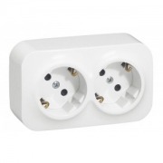  782413 Forix IP20 wall mounted 2x2P+E socket