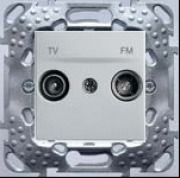  NOVA PAN 14-C1 - TV/FM star type antenna socket with cover, silver (STOCK CLEARING SALE WHILE STOCK LASTS)