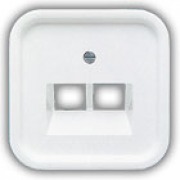  CLASSIC PF-5 cover for double tele- and datacom socket, white