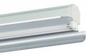  LINIA gyorsszerel�s� l�mpatestrendszer, 2x49W-os f�nycs�ves l�mpatest egys�g alum�niumb�l k�sz�lt aszimmetrikusan sug�rz� f�nyterel�vel, elektronikus el�t�ttel, 5 eresen el�vezet�kelt tart�s�nnel, f�nyforr�s n�lk�l
