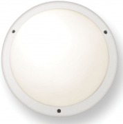  CHARTRES luminaire, diam. 350x110mm, aluminium body, PC diffuser, satin white, with 1x70W / E27 energy efficient halogen lamp, IP 55 (STOCK CLEARING SALE WHILE STOCK LASTS)