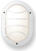  CHARTRES luminaire, 225x321x105mm, PC body, glass diffuser, white, with 1x70W / E27 energy efficient halogen lamp, IP 54 (STOCK CLEARING SALE WHILE STOCK LASTS)