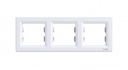  ASFORA three-gang frame, horizontal, white