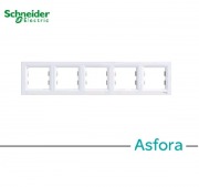  ASFORA five-gang frame, horizontal, white