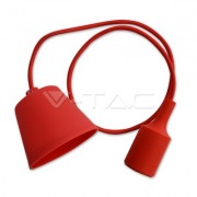 Silikon fixed pendant lighting, red,  1000mm, without sade, for 1x60W/E27 light source (VT-7228)