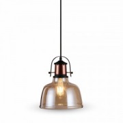  VINTAGE pendant lighting, amber  shade, metal & glass, 220x280x1150mm, 1x60W / E27 light source (VT-7220)