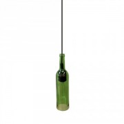  Wine bottle shape fixed pendant lighting, green,  72x280x1150mm, with glass sade, for 1x60W/E14 light source (VT-7558)