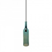  Wine bottle shape fixed pendant lighting, blue,  72x280x1150mm, with glass sade, for 1x60W/E14 light source (VT-7558)