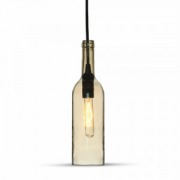  Wine bottle shape fixed pendant lighting, amber,  72x280x1150mm, with glass sade, for 1x60W/E14 light source (VT-7558)