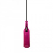  Wine bottle shape fixed pendant lighting, pink,  72x280x1150mm, with glass sade, for 1x60W/E14 light source (VT-7558)