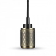  Metal fixed pendant lighting, bronze aluminium,  50x1000mm,with square prints,  without sade, for 1x60W/E27 light source (VT-7999)