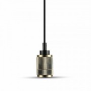  Metal fixed pendant lighting, bronze aluminium,  50x1000mm,with striped prints,  without sade, for 1x60W/E27 light source (VT-7999)