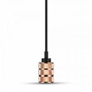  Metal fixed pendant lighting, rose gold aluminium,  50x1000mm,with two metal strip,  without sade, for 1x60W/E27 light source (VT-7999)