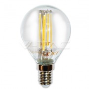 4W/230V filament-like LED lamp in traditional round shape bulb, 400 lm, 4,500K, 300�, E14 cap (VT-1996)