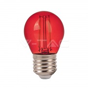  2W/230V round lamp shape (G45), filament-like LED lamp, 60lm, red, 300�, E27 cap (VT-2132)