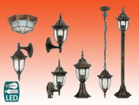 MILANO outdoor luminaire set, antique gold